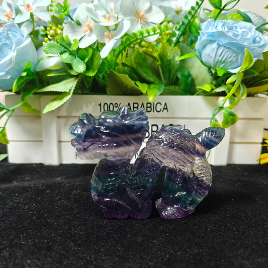 Hand Carved Fluorite China Dragon For Decoration And Gift