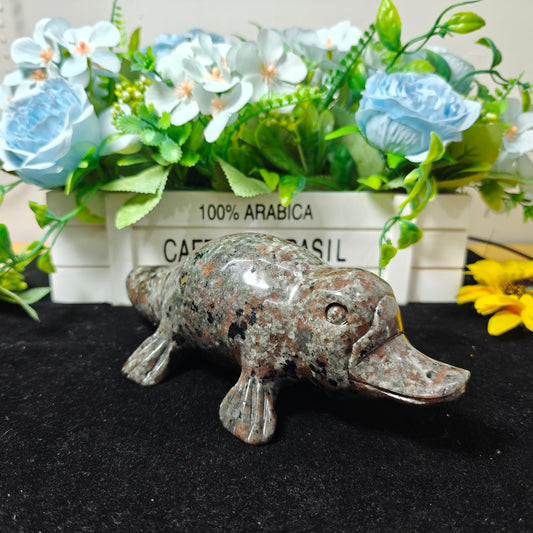 Hand Carved Yooperlite Platypus For Decoration And Gift