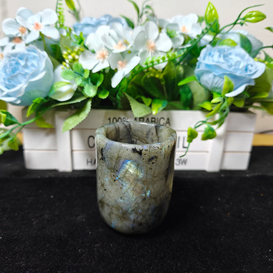 Hand Carved Labradorite Cup For Decoration And Gift