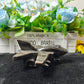 Hand Carved Sliver Obsidian Jet Fighter For Decoration And Gift