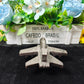 Hand Carved Sliver Obsidian Jet Fighter For Decoration And Gift