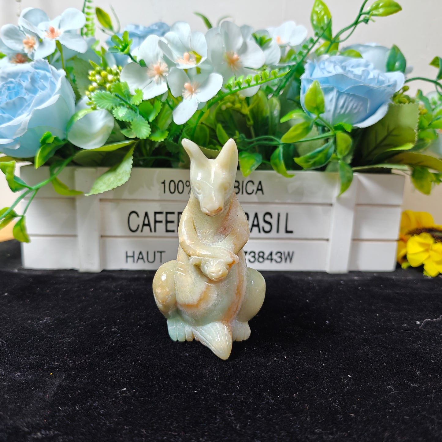 Hand Carved Amazonite Kangaroo For Decoration And Gift