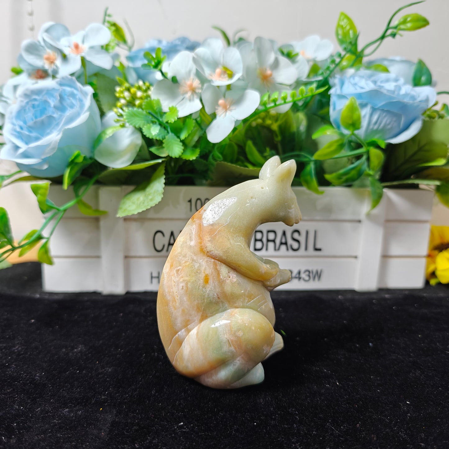 Hand Carved Amazonite Kangaroo For Decoration And Gift