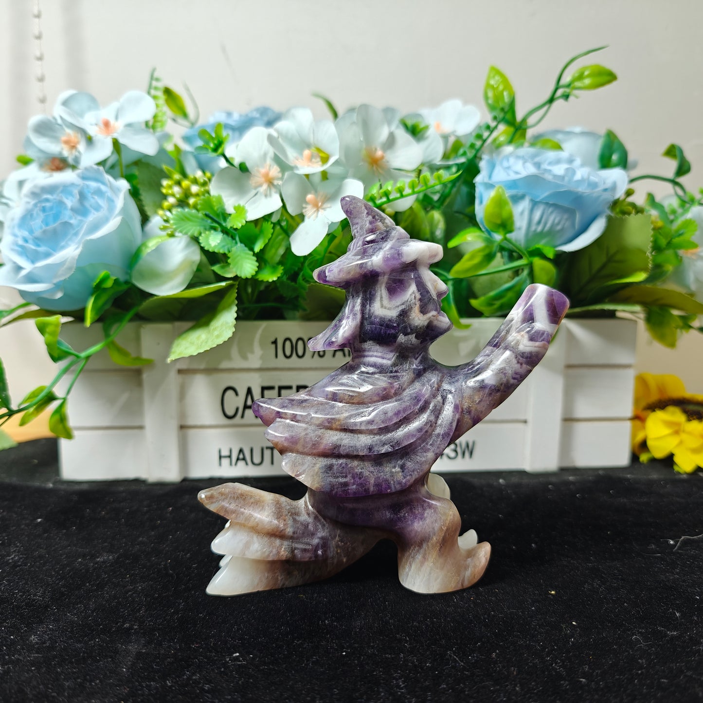 Hand Carved Dream Amethyst Wizard For Decoration And Gift