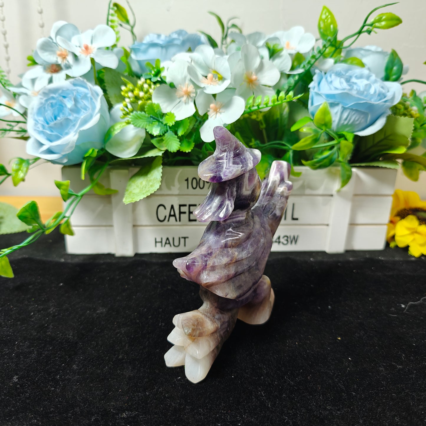 Hand Carved Dream Amethyst Wizard For Decoration And Gift