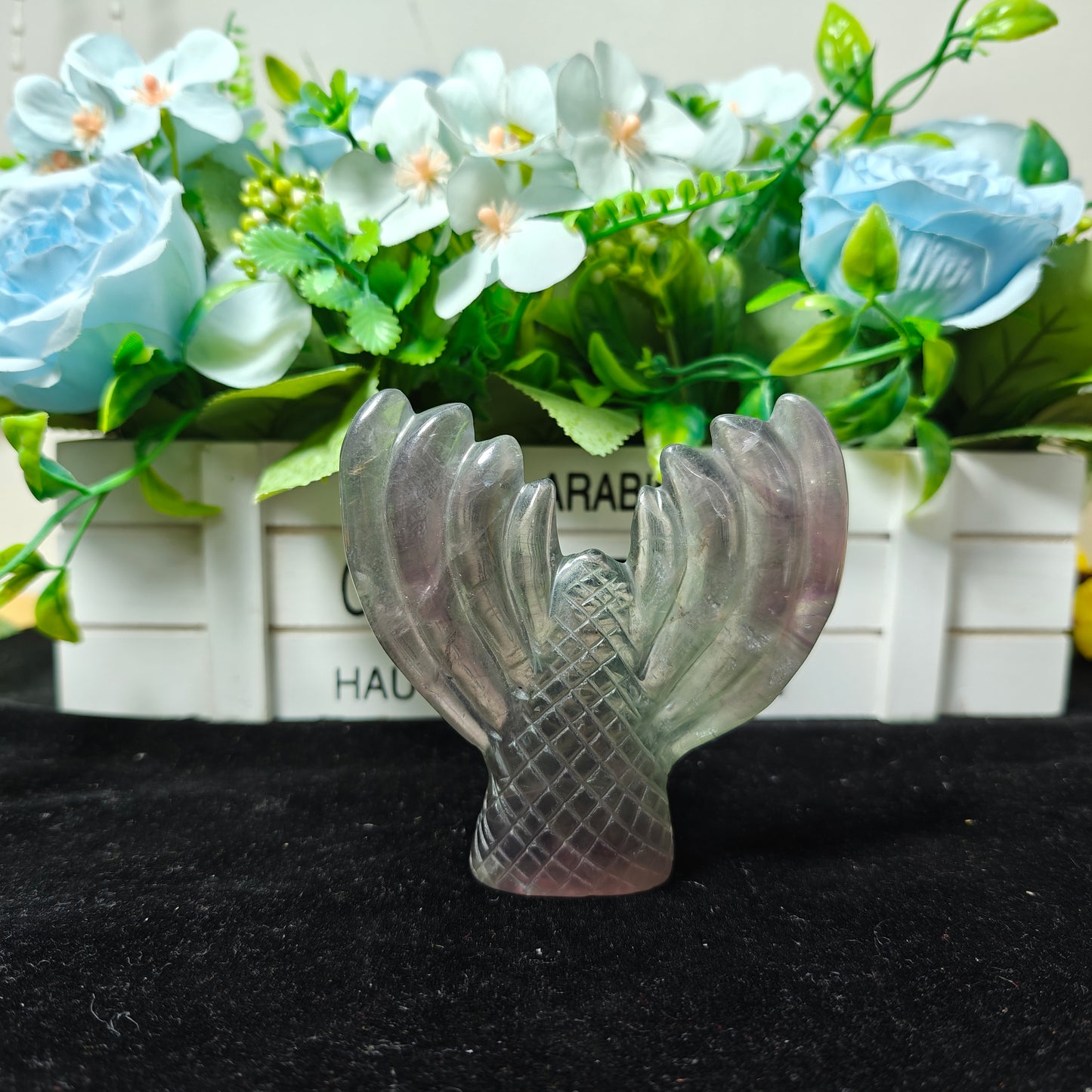 Hand Carved Fluorite Fish Tail For Decoration And Gift