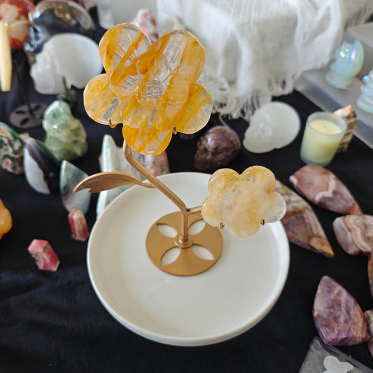 Hand Carved Golden Healer Flower For Decoration And Gift