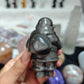 Hand Carved Sliver Obsidian Santa Claus For Decoration And Gift