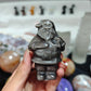 Hand Carved Sliver Obsidian Santa Claus For Decoration And Gift