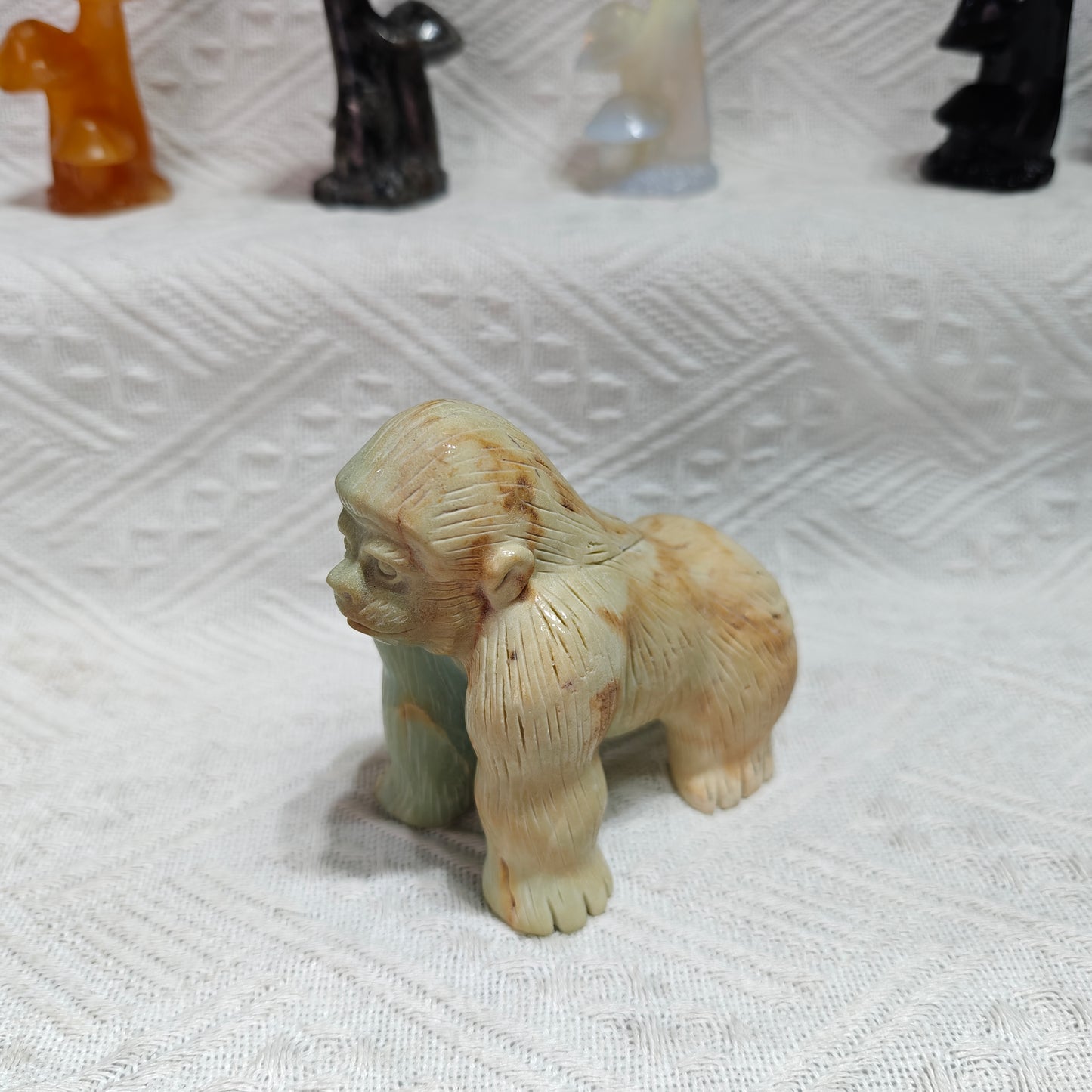 Hand Carved Amazonite Gorilla For Decoration And Gift