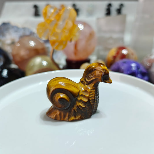 Hand Carved Tiger Eye Stone Snail For Decoration And Gift