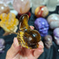 Hand Carved Tiger Eye Stone Snail For Decoration And Gift