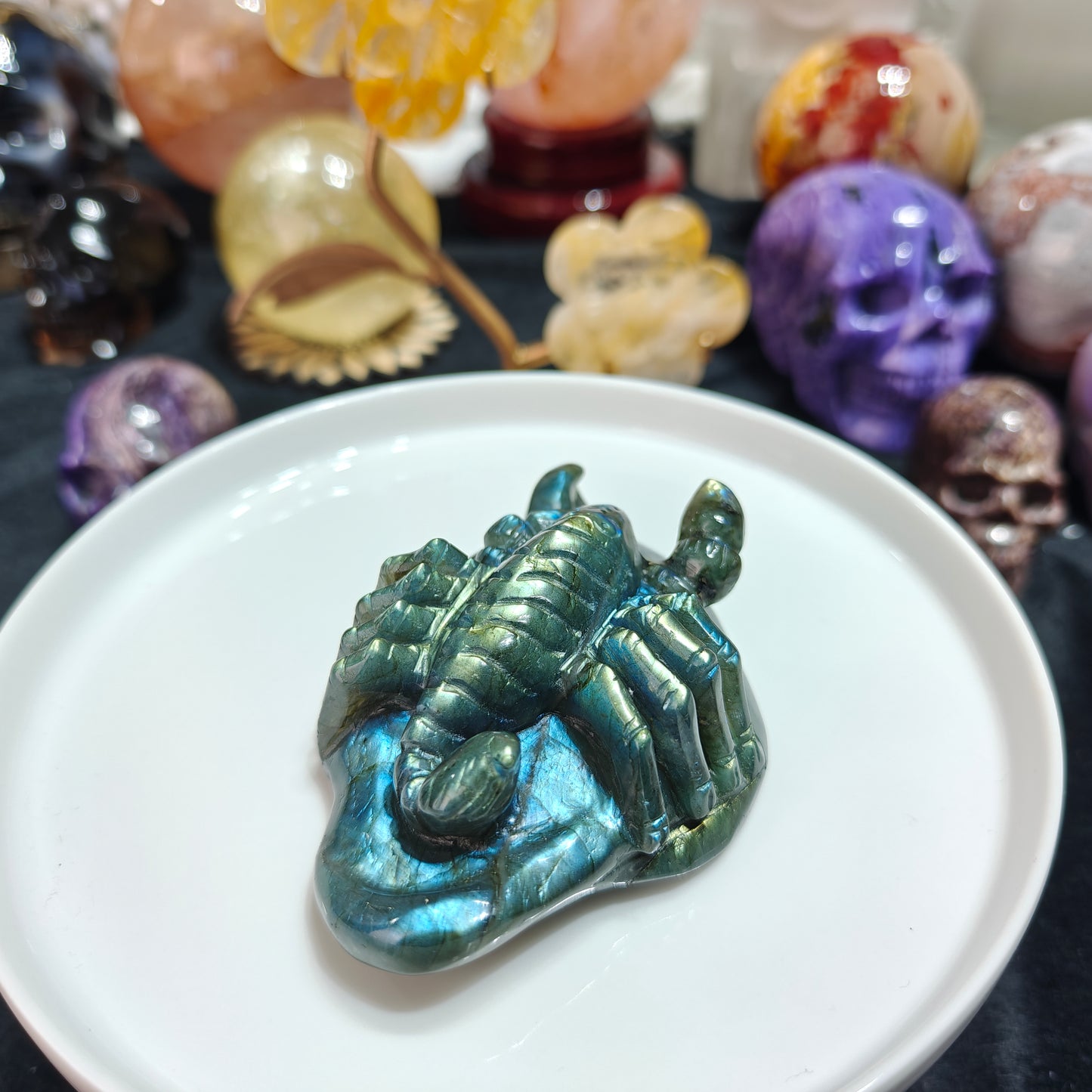 Hand Carved Labradorite Scorpion For Decoration And Gift