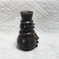 Hand Carved Sliver Obsidian Top Hat Snowman For Decoration And Gift