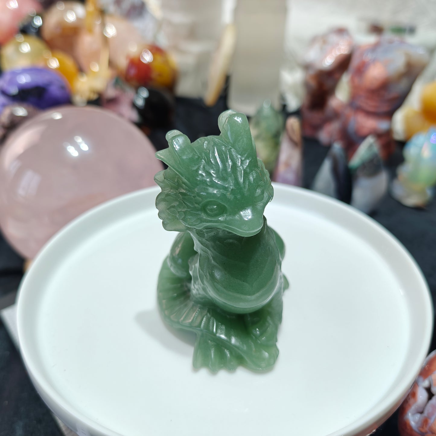 Hand Carved Green Aventurine Dragon For Decoration And Gift