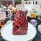 Hand Carved Mookaite Feather Skull For Decoration And Gift