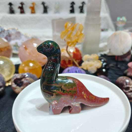 Hand Carved Ocean Jasper Dinosaur For Decoration And Gift