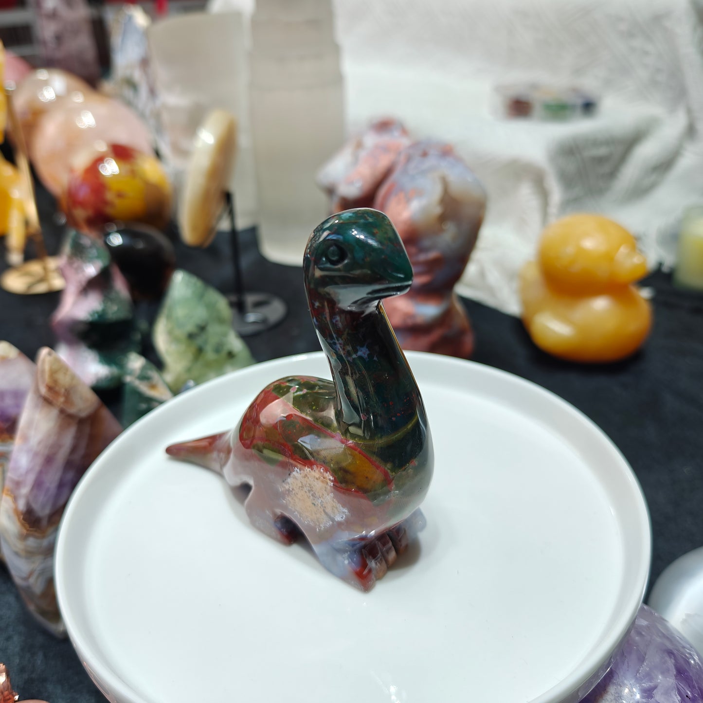 Hand Carved Ocean Jasper Dinosaur For Decoration And Gift