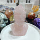 Hand Carved Rose Quartz Buddha Head For Decoration And Gift