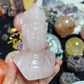 Hand Carved Rose Quartz Buddha Head For Decoration And Gift