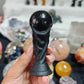 Hand Carved Black Obsidian World Cup For Decoration And Gift