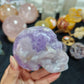 Hand Carved Amethyst Cluster Skull For Decoration And Gift