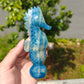 Hand Carved Blue Onyx Seahorse For Decoration And Gift