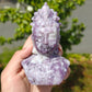 Hand Carved Lepidolite Buddha Head For Decoration And Gift