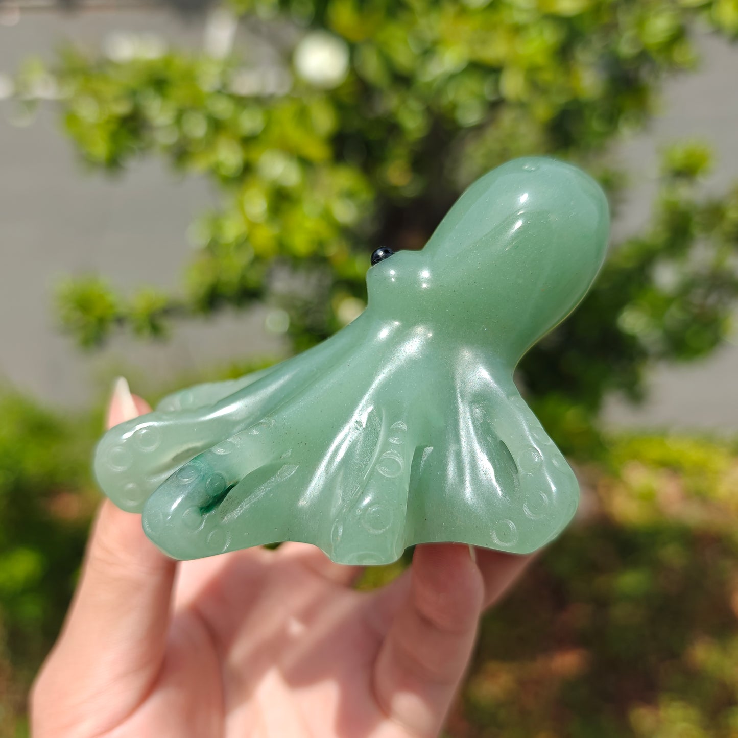 Hand Carved Green Aventurine Octopus For Decoration And Gift