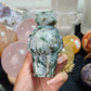 Hand Carved Moss Agate Frog Man For Decoration And Gift