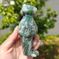 Hand Carved Moss Agate Frog Man For Decoration And Gift