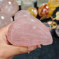 Hand Carved Rose Quartz Crane For Decoration And Gift