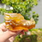 Hand Carved Citrine Dragon Head For Decoration And Gift