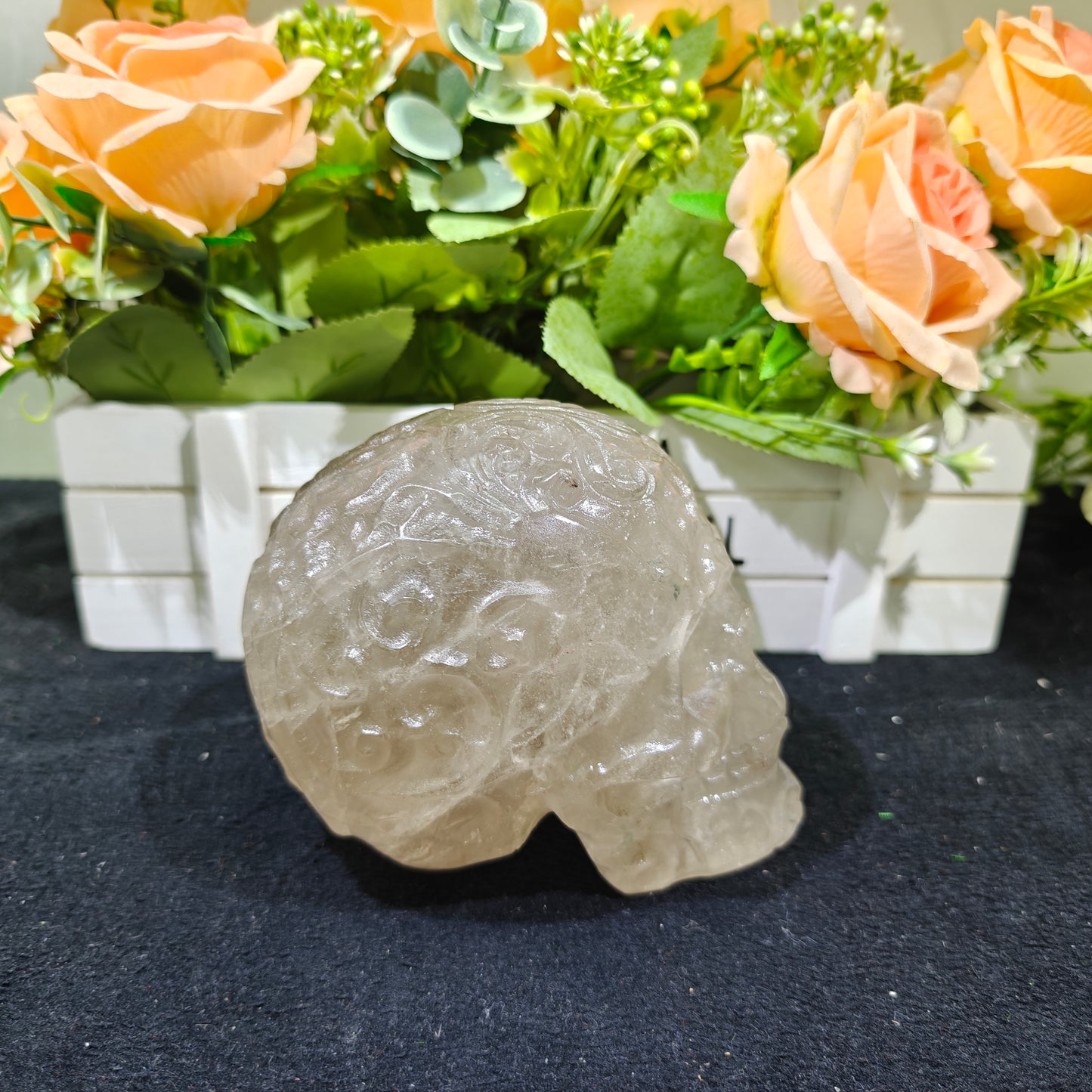 Hand Carved Smoky Quartz Skull For Decoration And Gift