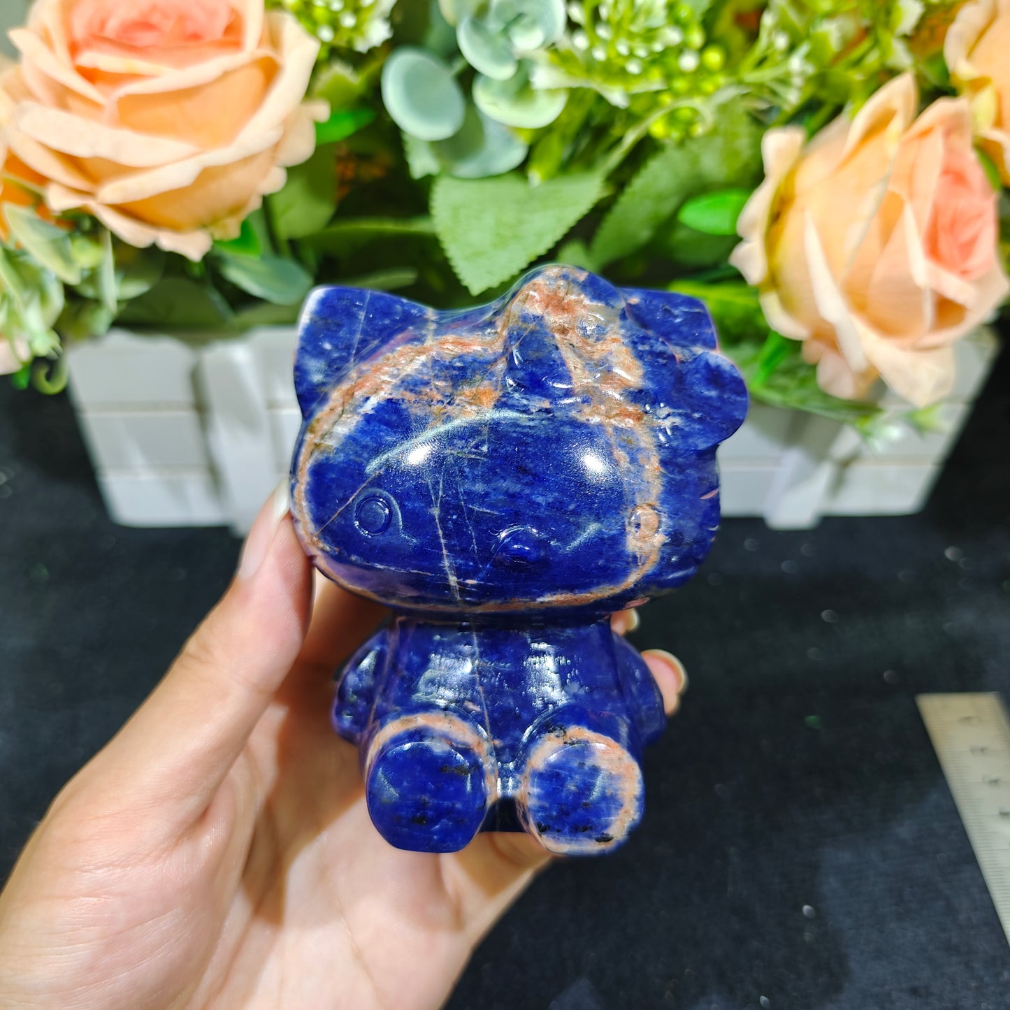 Hand Carved Sodalite Hellowkitty For Decoration And Gift