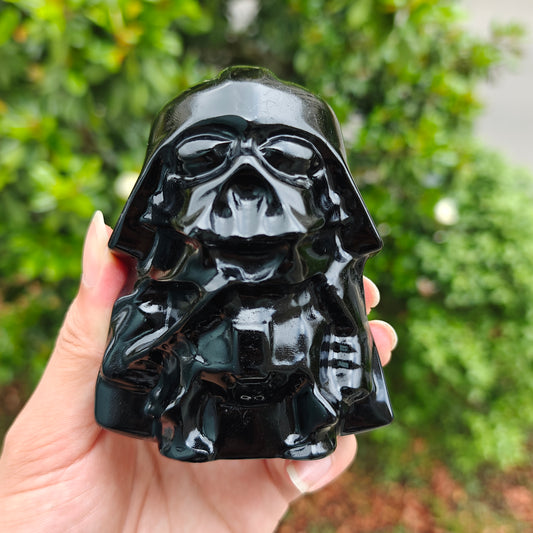 Hand Carved Black Obsidian Darth Vader For Decoration And Gift