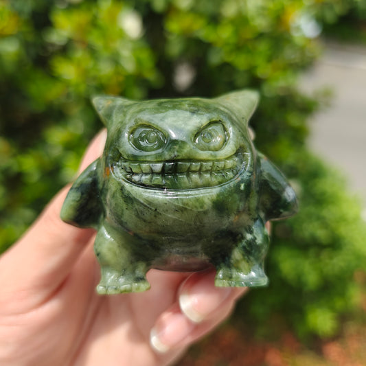 Hand Carved Xiuyan Jade Gengar For Decoration And Gift