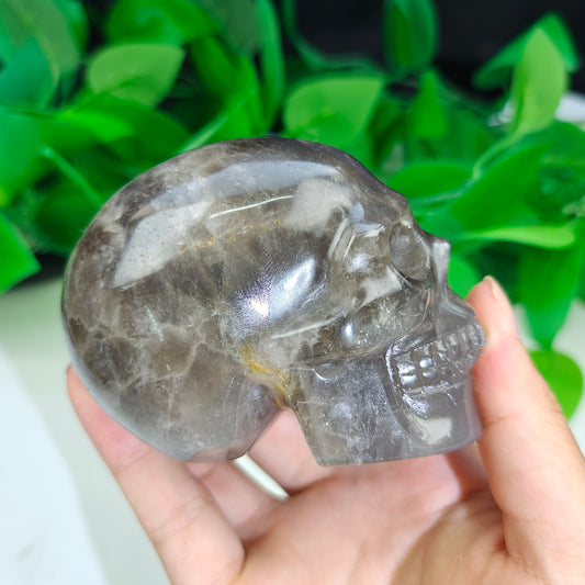 Hand Carved Smoky Quartz Skull For Decoration And Gift