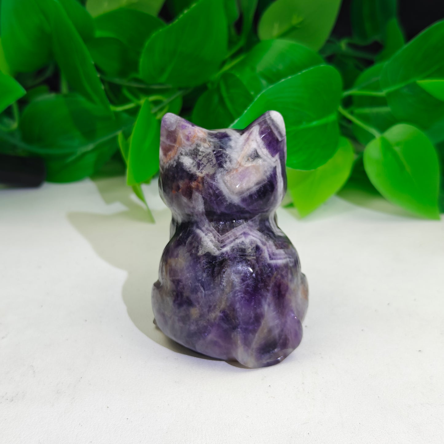 Hand Carved Dream Amethyst Cat For Decoration And Gift