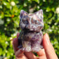 Hand Carved Dream Amethyst Cat For Decoration And Gift