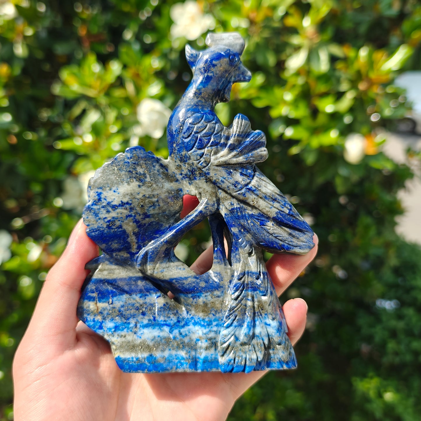 Hand Carved Lapis Lazuli Phoenix For Decoration And Gift