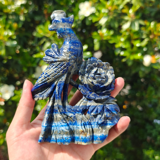 Hand Carved Lapis Lazuli Phoenix For Decoration And Gift