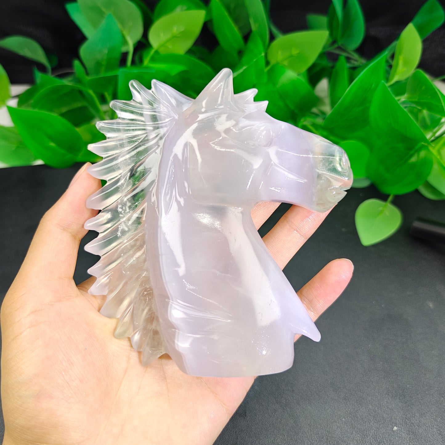 Hand Carved Fluorite Horse Head For Decoration And Gift