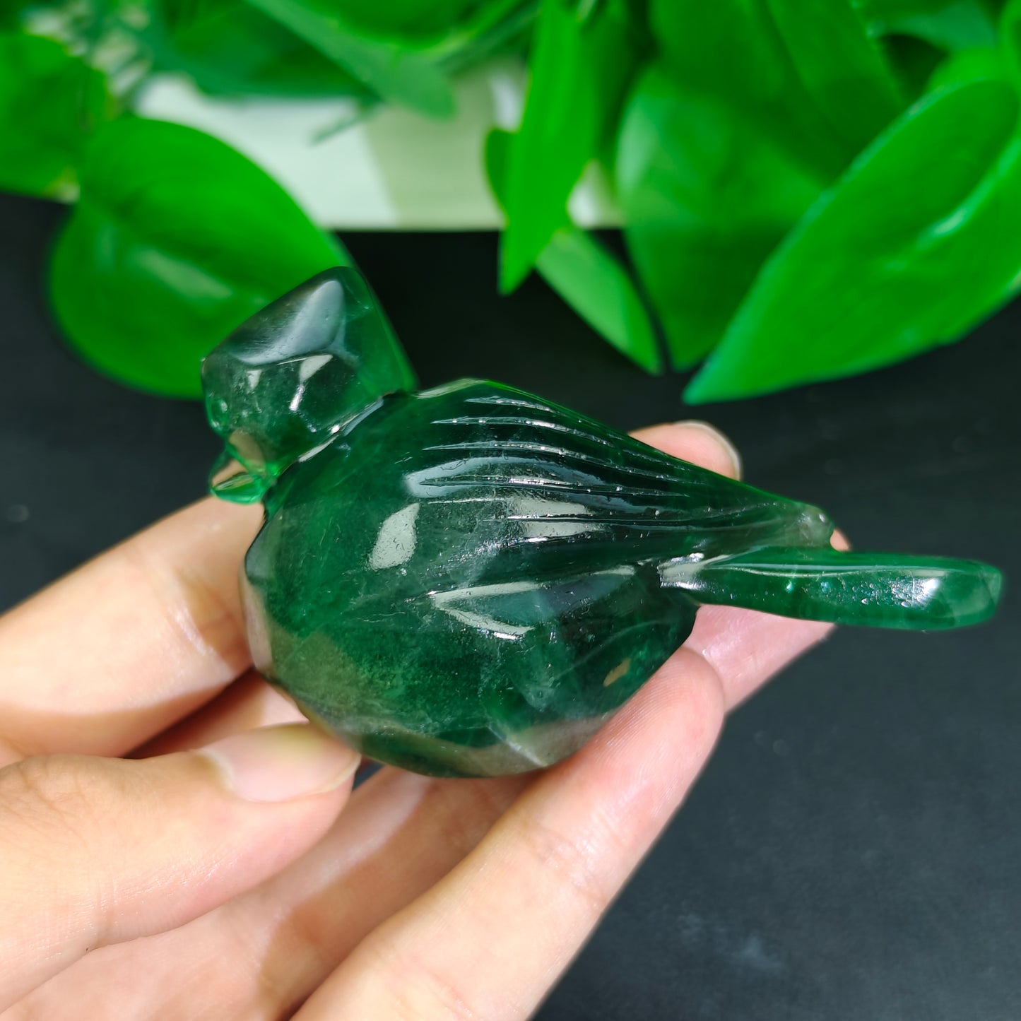 Hand Carved Green Fluorite Bird For Decoration And Gift