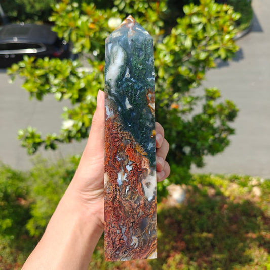 Wholesale Red Moss Agate Tower For Decoration And Gift