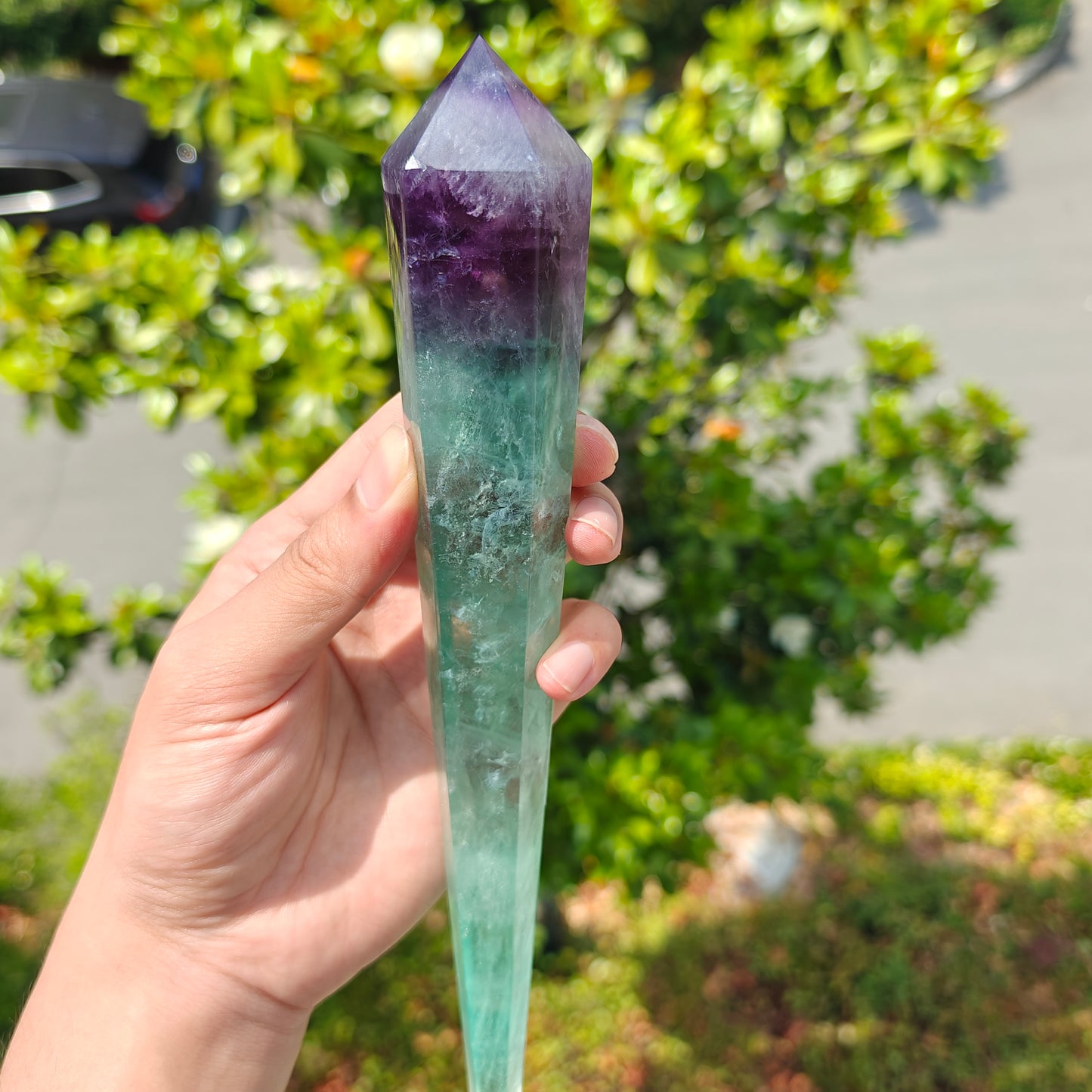 Wholesale Watermelon Fluorite Wand For Decoration And Gift