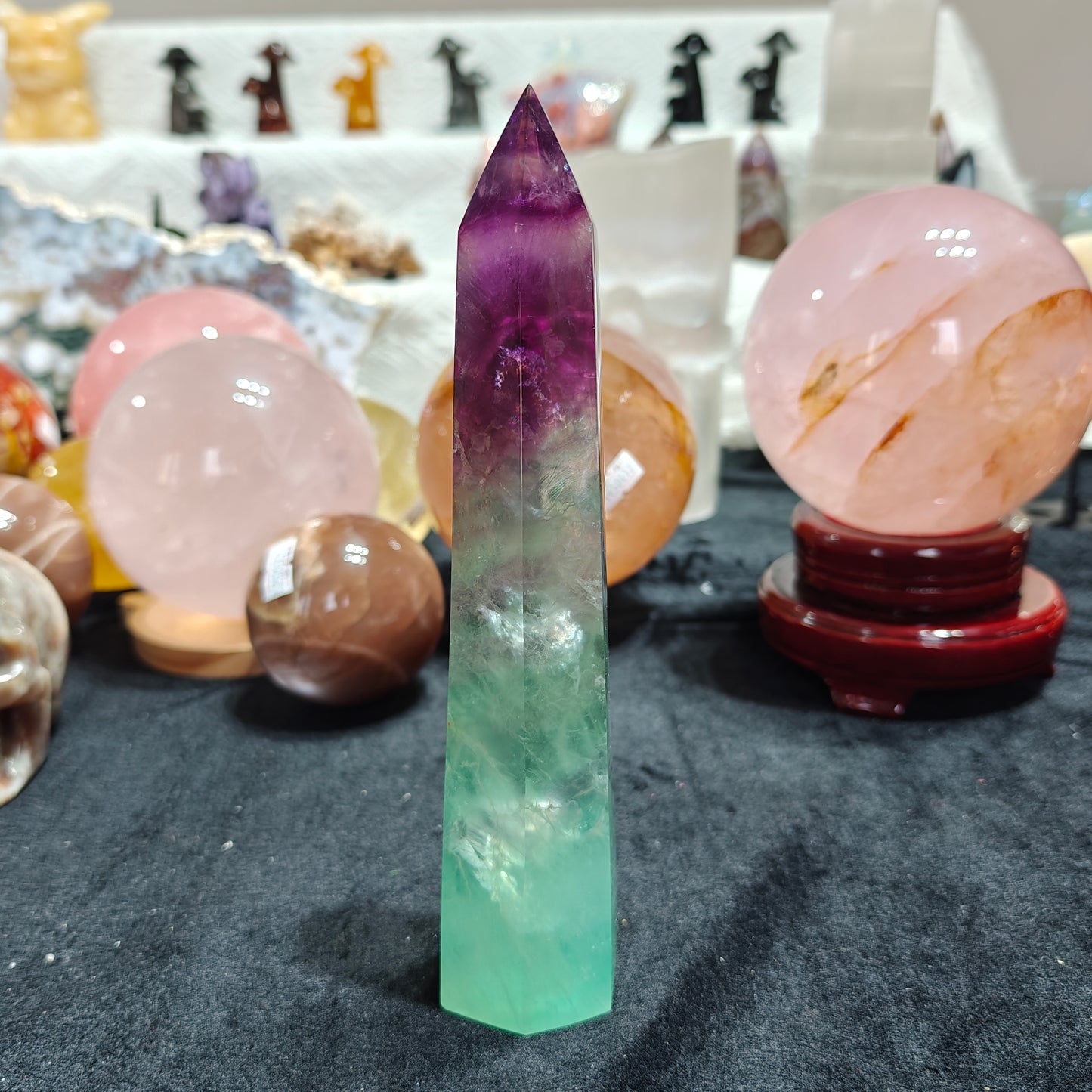 Wholesale Watermelon Fluorite Tower For Decoration And Gift