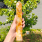 Hand Carved Golden Healer Quartz Tower For Decoration And Gift