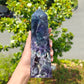 Hand Carved Rainbow Fluorite Tower For Decoration And Gift