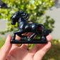 Hand Carved Black Obsidian Horse For Decoration And Gift